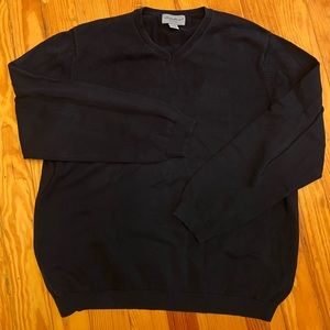 Eddie Bauer Mens Black V Neck lightweight sweater XXL